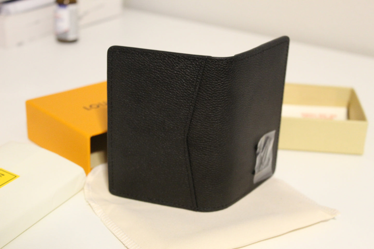 Louis Vuitton Taiga leather passport cover or organizer in black