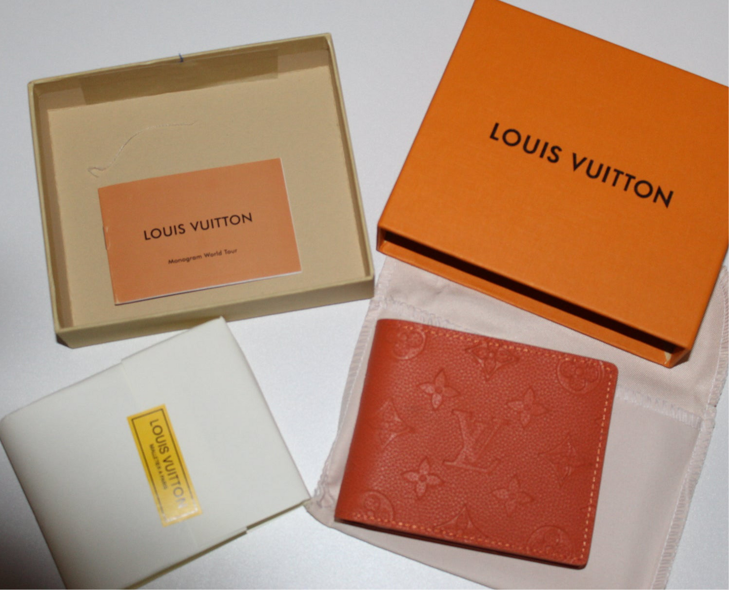 Louis Vuitton Slender Wallet in orange Taurillon leather from the Virgil Abloh collection