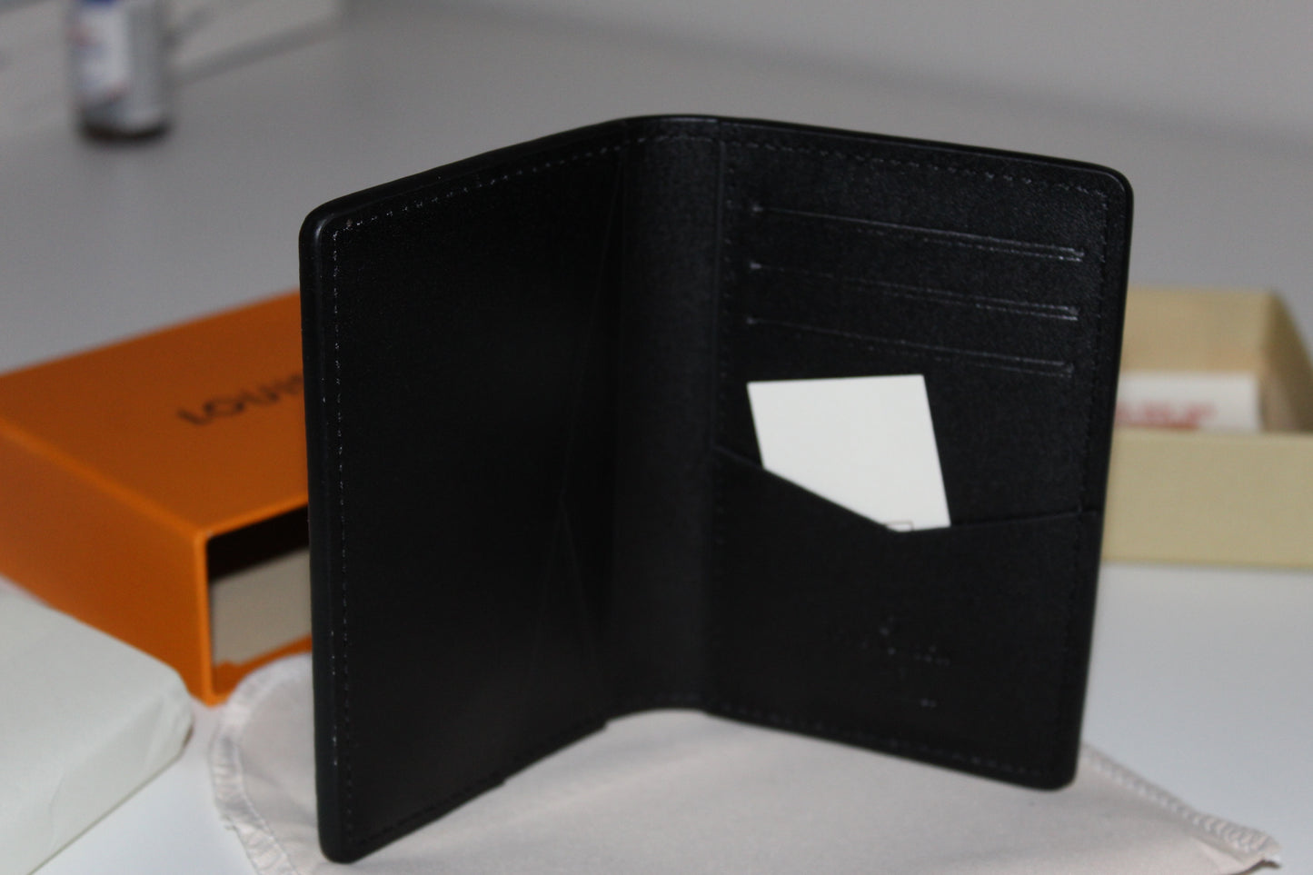 Louis Vuitton Taiga leather passport cover or organizer in black