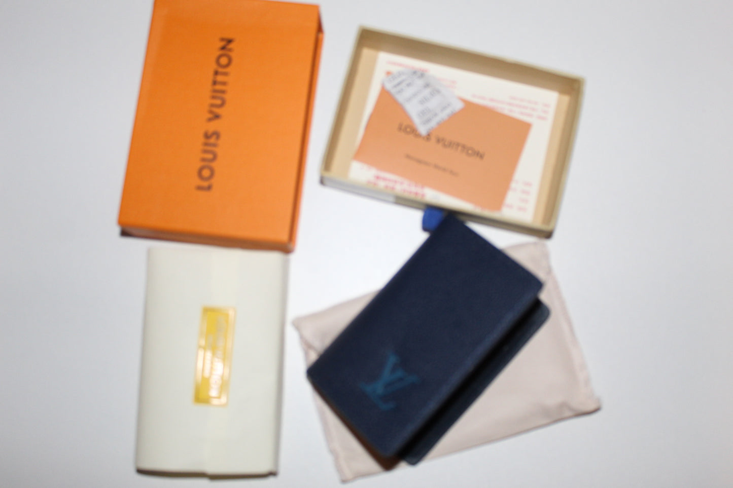 Louis Vuitton Grained Calfskin Aerogram Pocket Organizer in Atlantic Blue