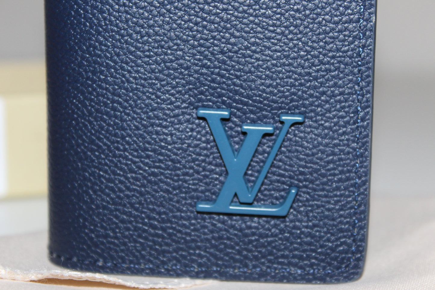 Louis Vuitton Grained Calfskin Aerogram Pocket Organizer in Atlantic Blue